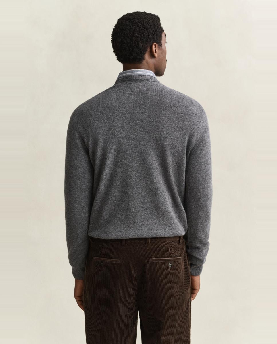 Jersey de hombre tallas grandes corte regular cuello redondo - Gant - Gris Gris-2