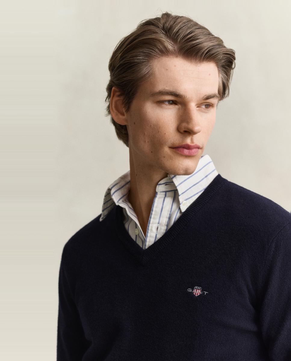 Jersey de hombre tallas grandes corte regular cuello redondo - Gant - Azul Azul-3