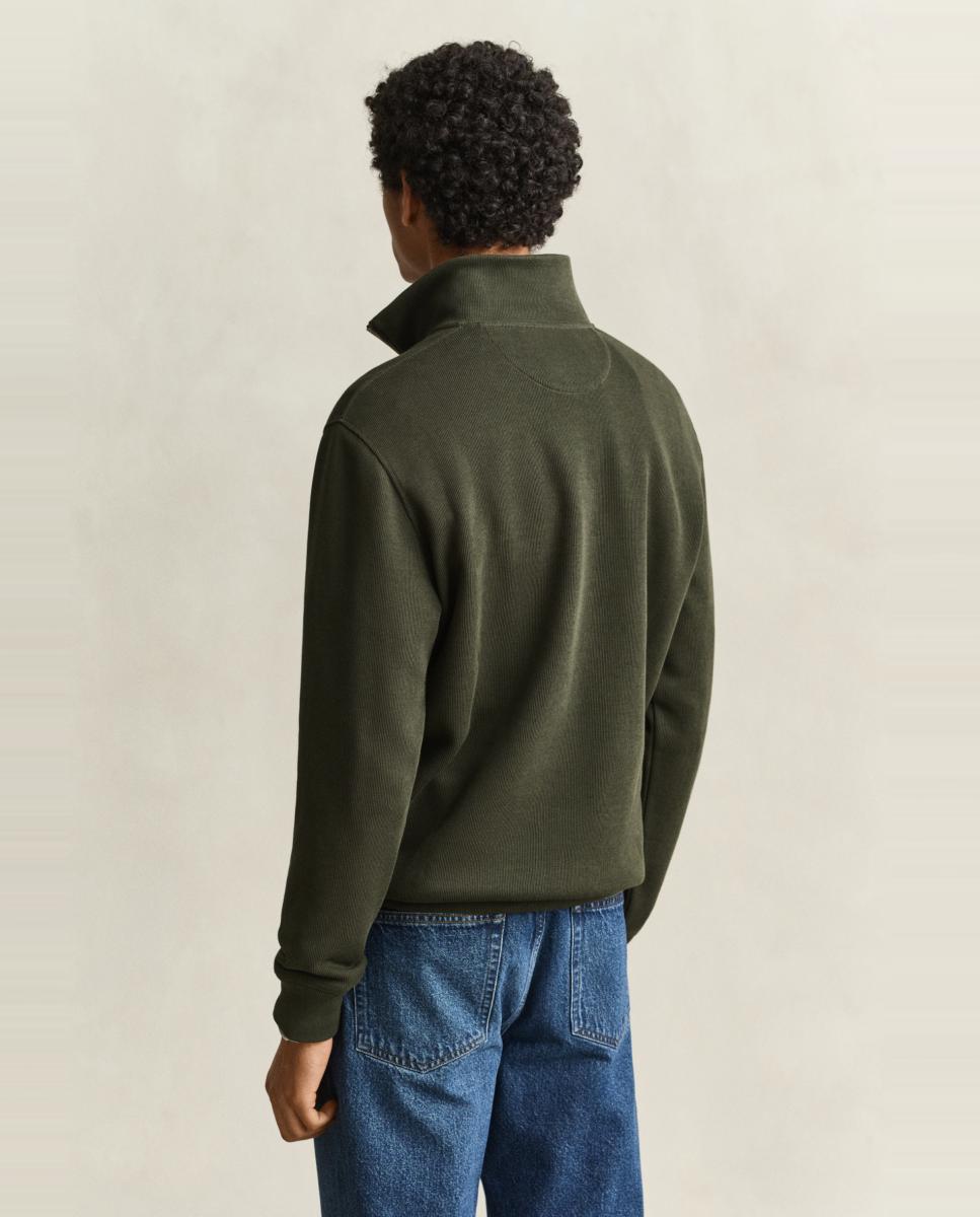 Sudadera de hombre Sacker Rib con media cremallera de tallas grandes - Gant - Verde Verde-2