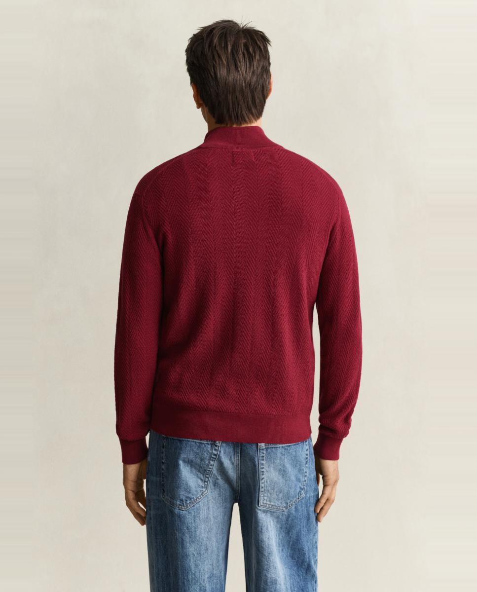 Jersey de hombre media cremallera regular fit tallas grandes - Gant - Rojo Rojo-2