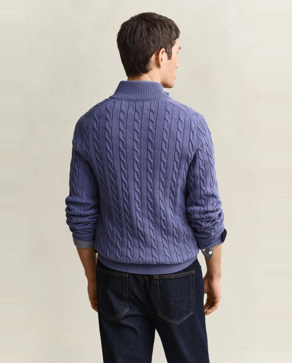 Jersey de hombre media cremallera regular fit tallas grandes - Gant - Azul Azul-3