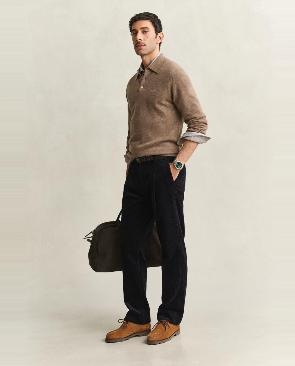 Polo de hombre lambswool tallas grandes corte regular - Gant - Marrón Marrón-5