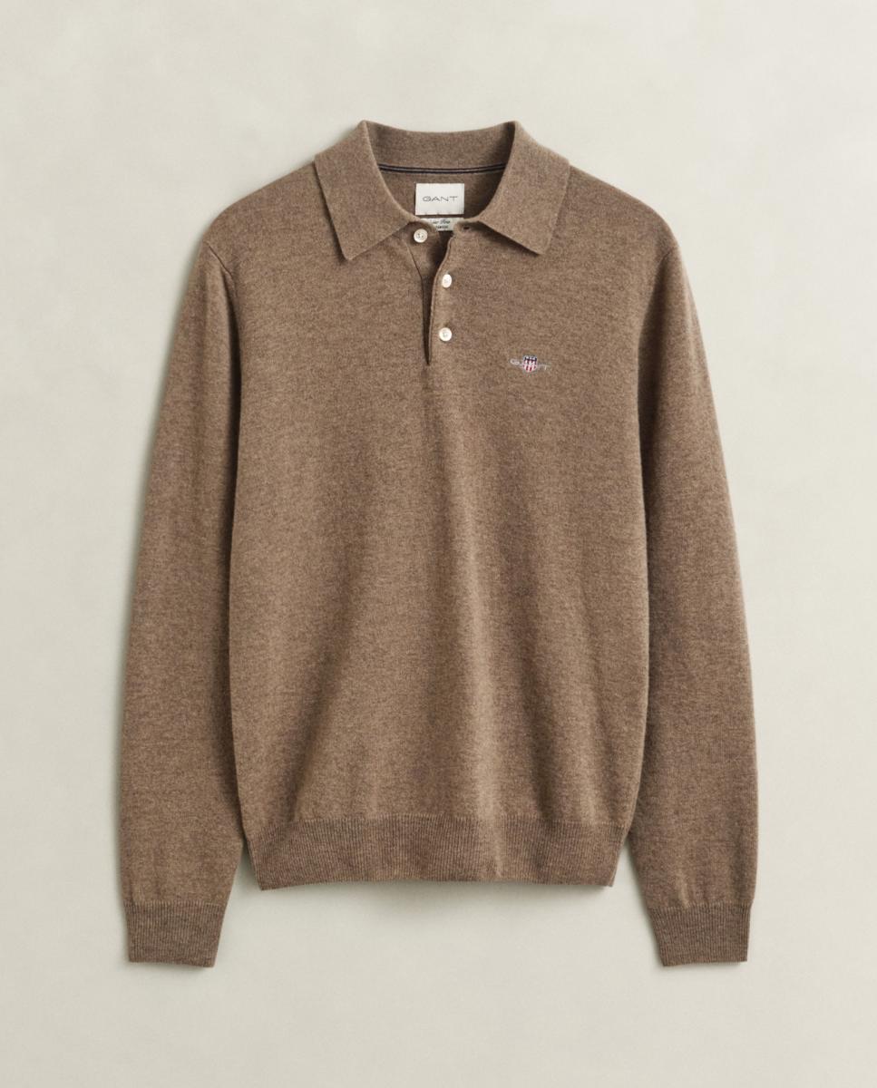Polo de hombre lambswool tallas grandes corte regular - Gant - Marrón Marrón-4