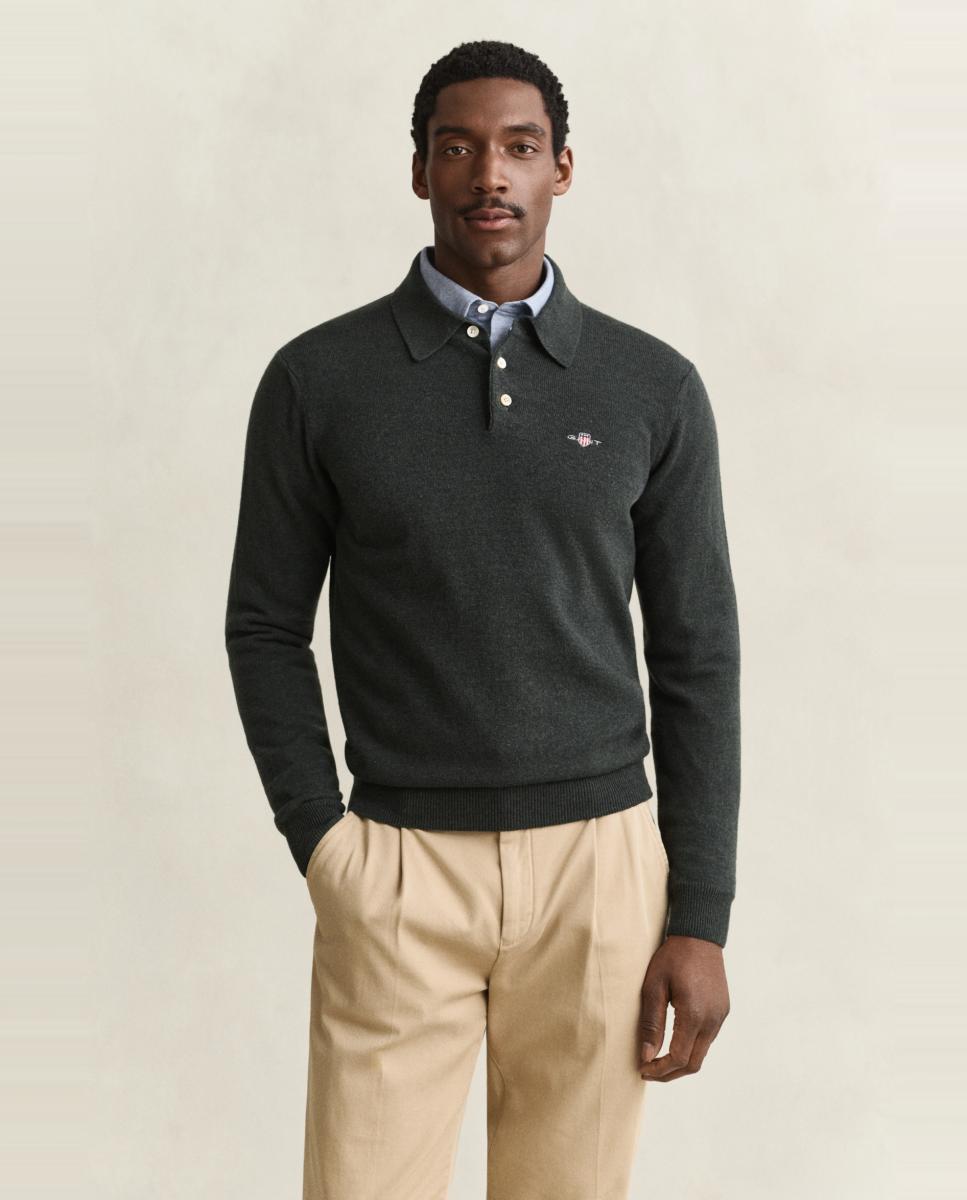 Imagen 0 de Polo  de hombre lambswool  tallas grandes corte regular Verde