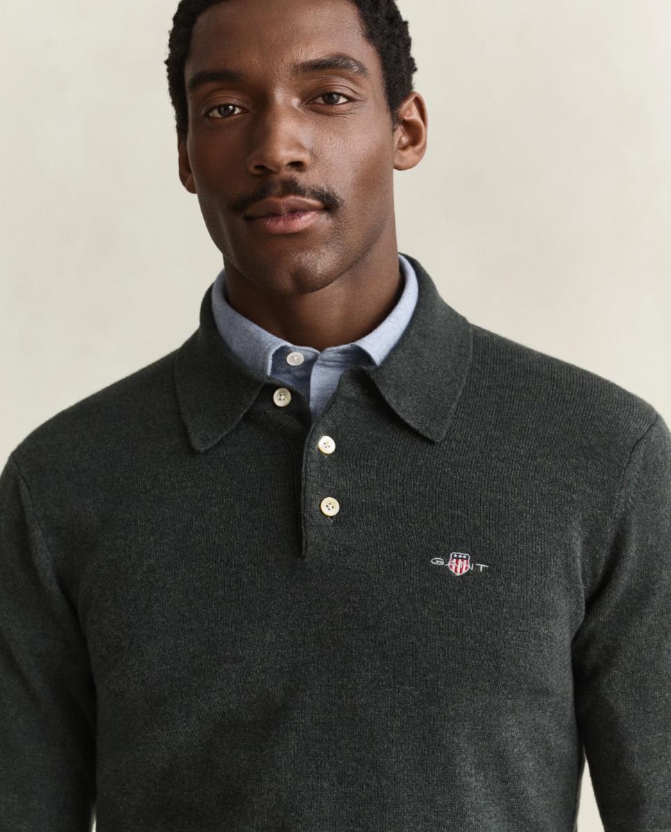 Polo de hombre lambswool tallas grandes corte regular - Gant - Verde Verde-3