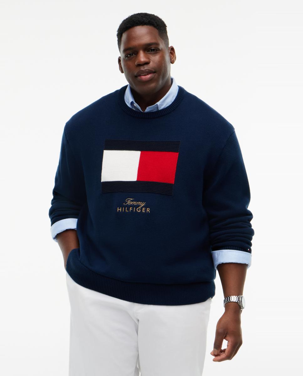 Jersey de hombre de cuello redondo tallas grandes - Tommy Hilfiger - Azul marino Azul marino-1
