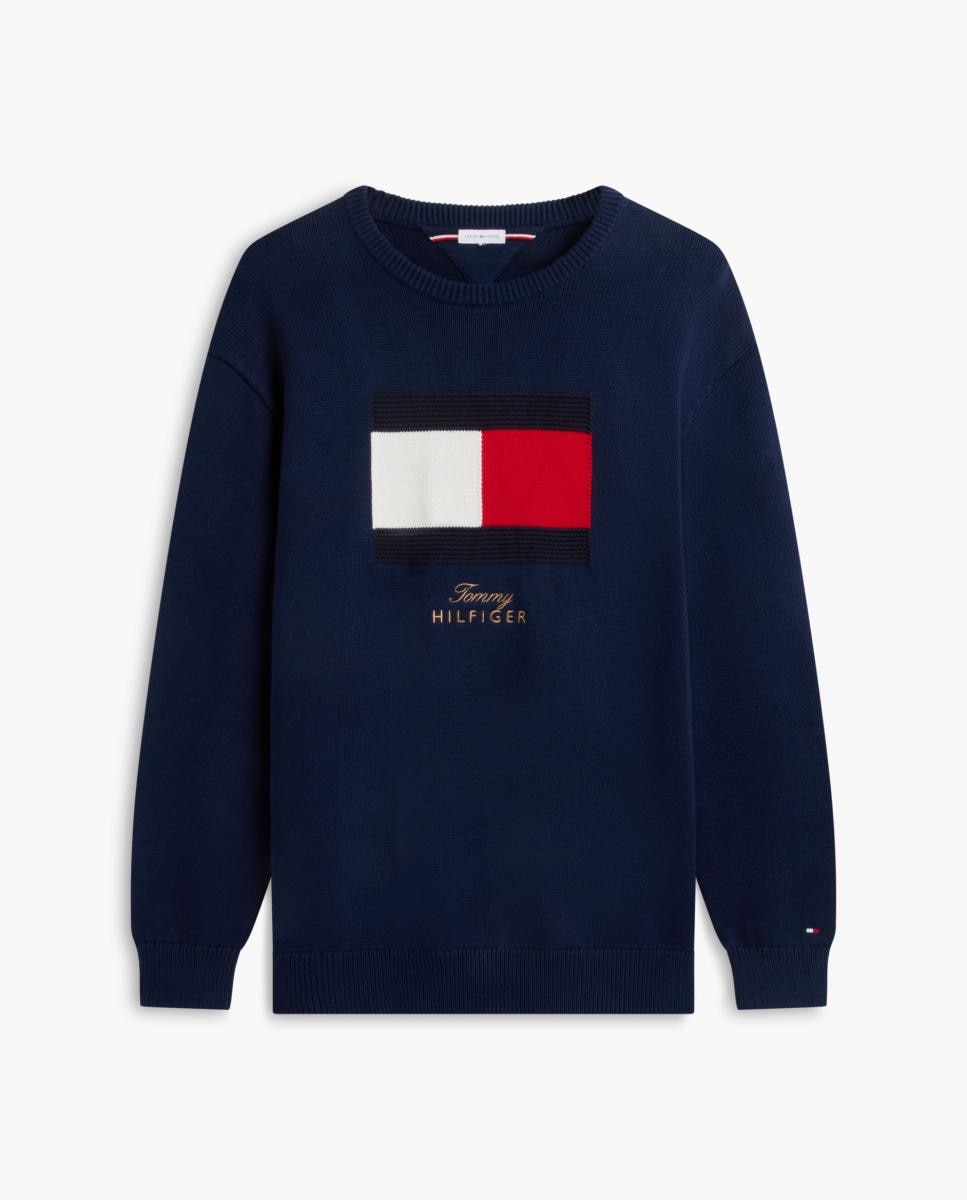 Jersey de hombre de cuello redondo tallas grandes - Tommy Hilfiger - Azul marino Azul marino-4