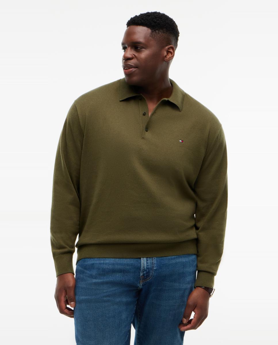 Imagem 0 de Camisola de Malha Tipo Polo Liso Tamanhos Grandes