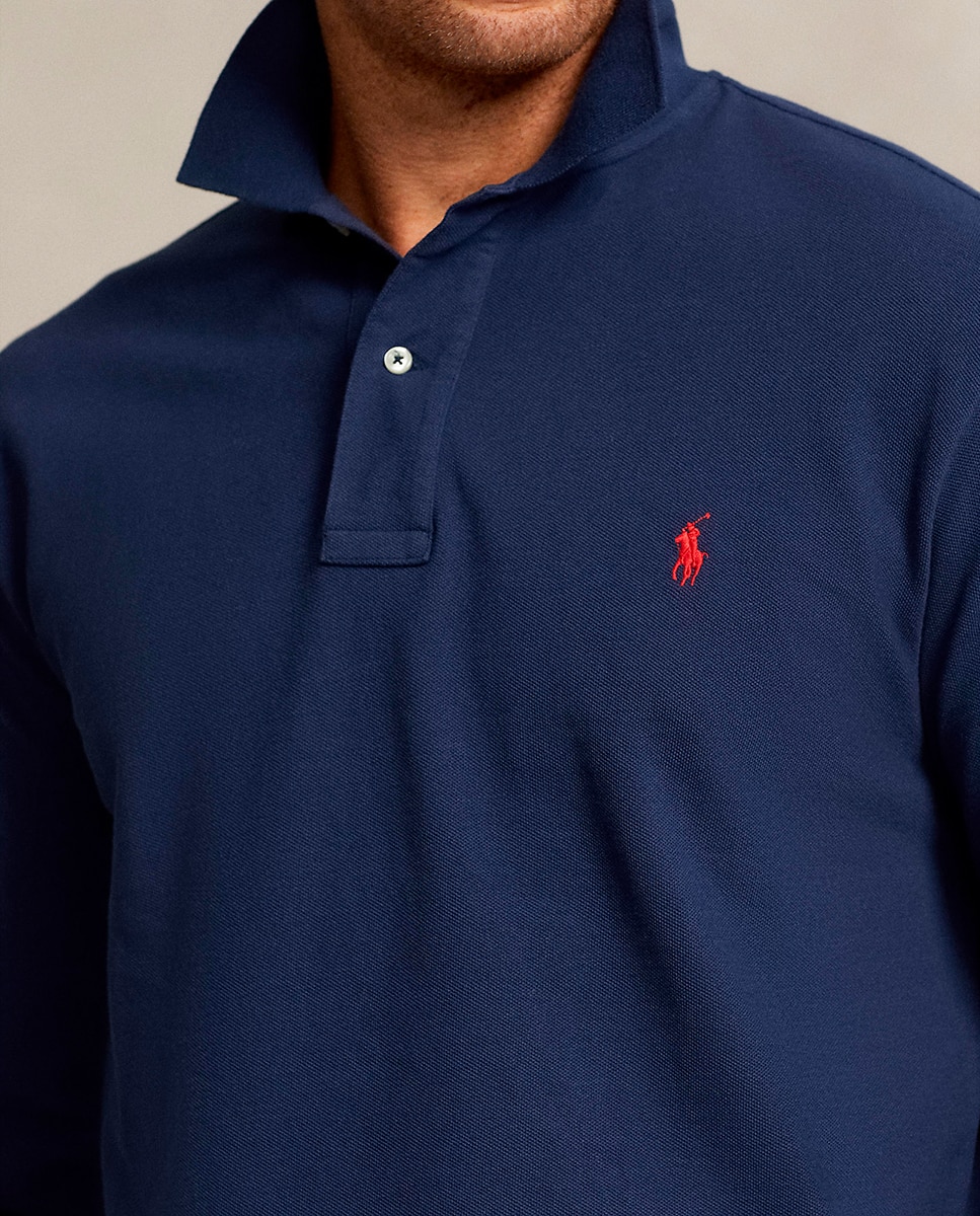 Polo Piqué de Algodão Classic Fit Tamanhos Grandes Azul-marinho-3