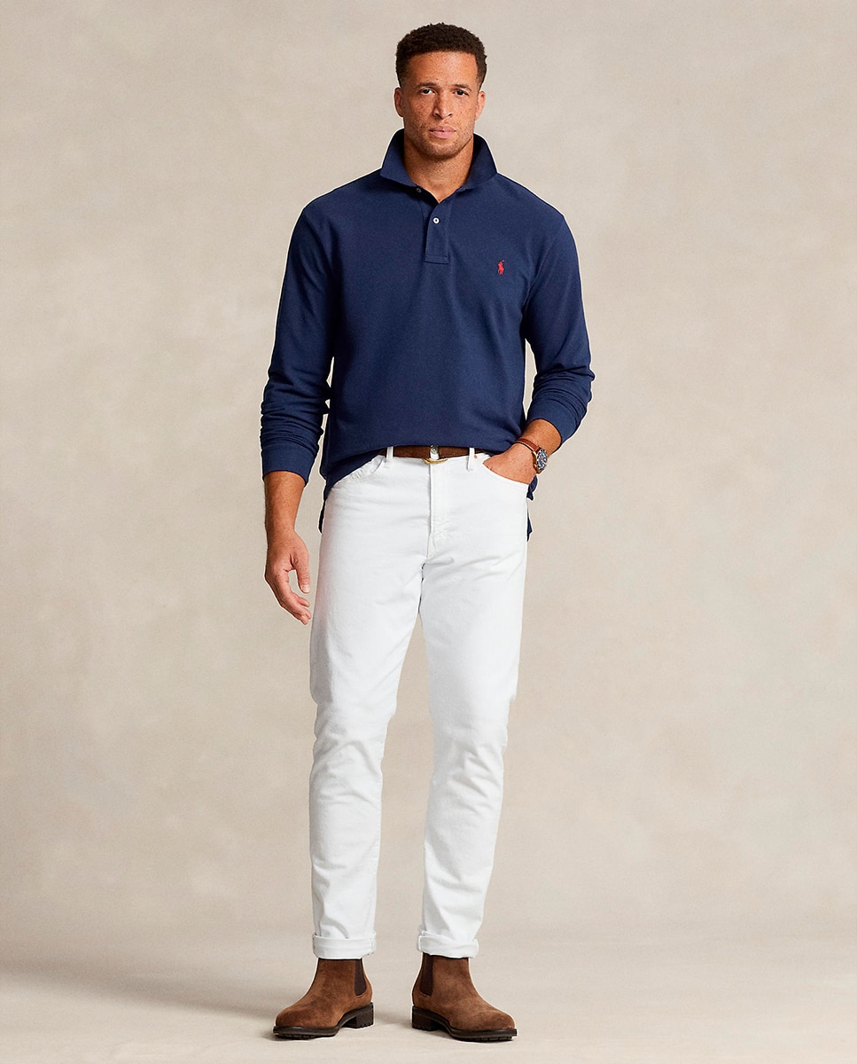 Polo Piqué de Algodão Classic Fit Tamanhos Grandes Azul-marinho-5
