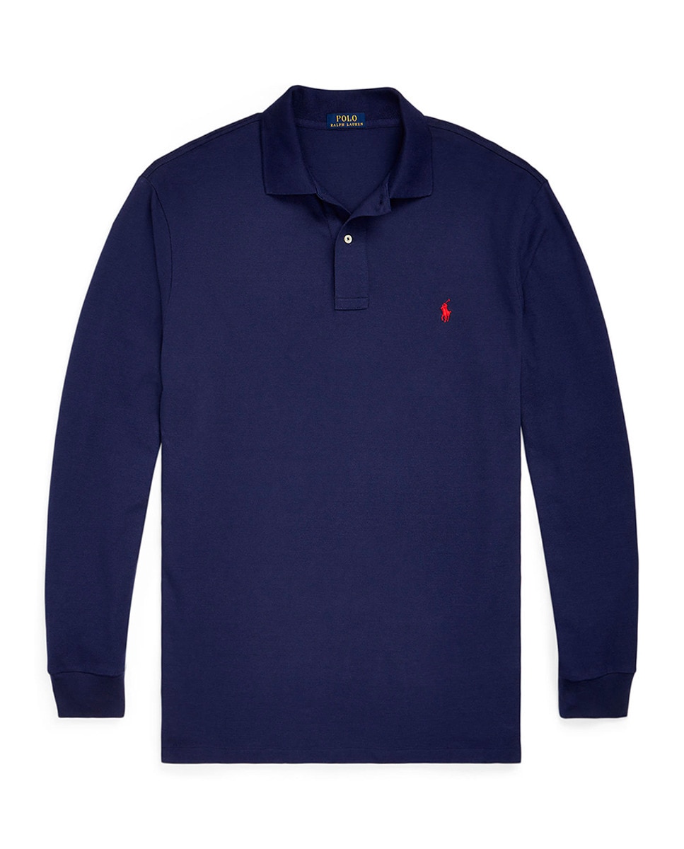 Polo Piqué de Algodão Classic Fit Tamanhos Grandes Azul-marinho-4