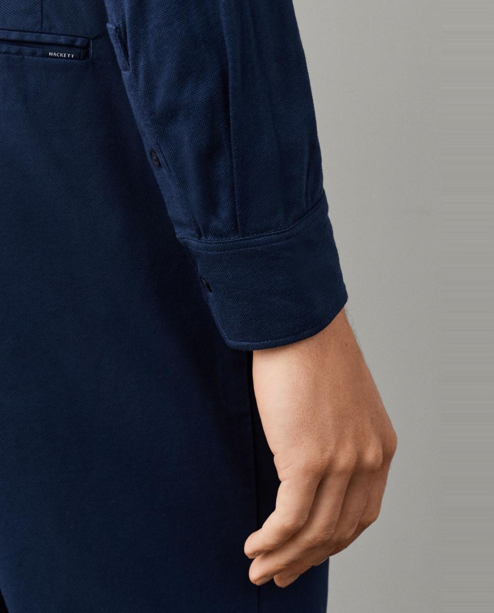 Polo de manga larga en jersey piqué tallas grandes. - Hackett - Azul índigo Azul índigo-4