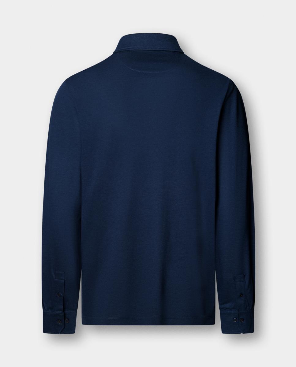 Polo de manga larga en jersey piqué tallas grandes. - Hackett - Azul índigo Azul índigo-6