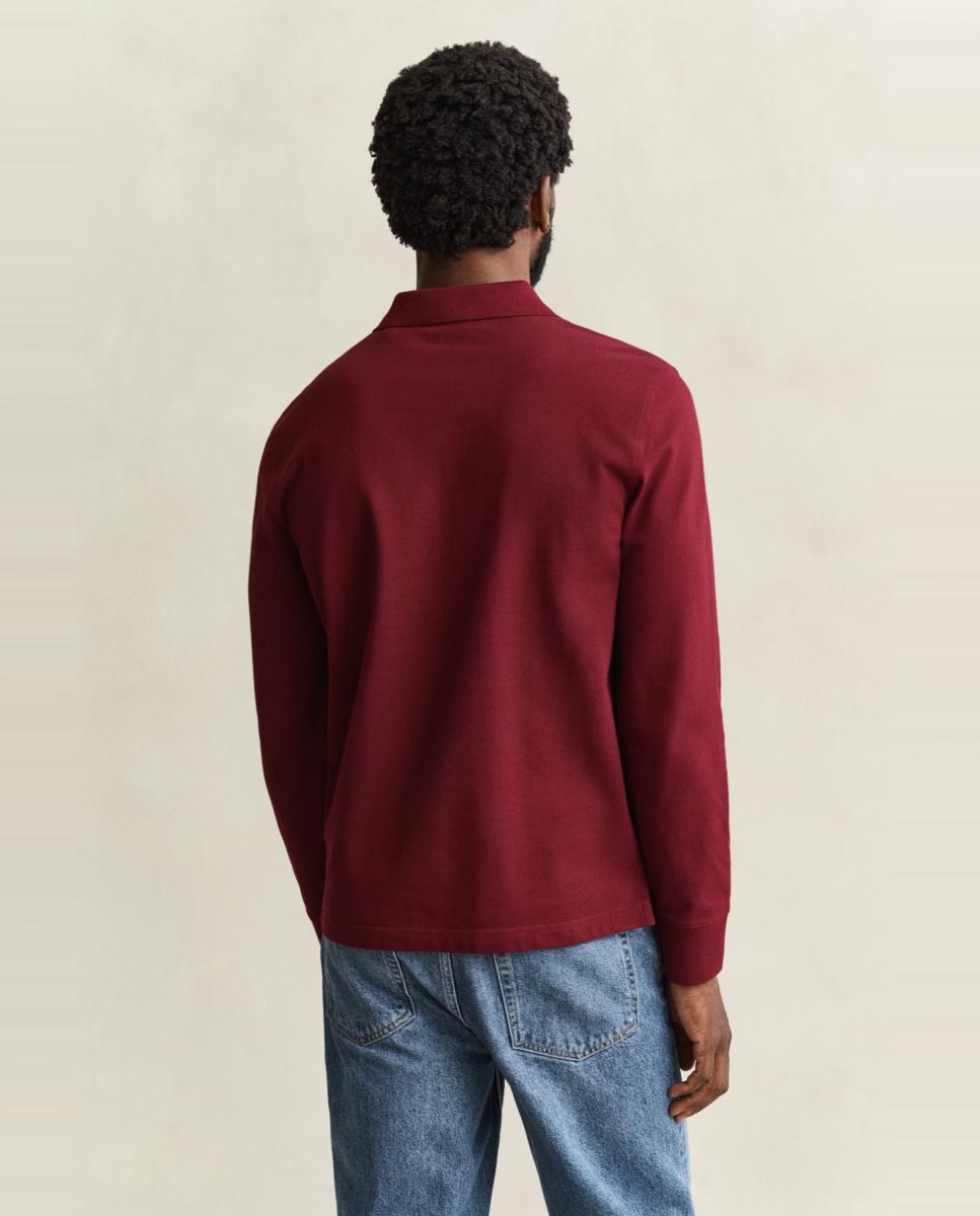 Polo de hombre de piqué Shield con embrema de la marca tallas grandes - Gant - Rosa Rosa-2