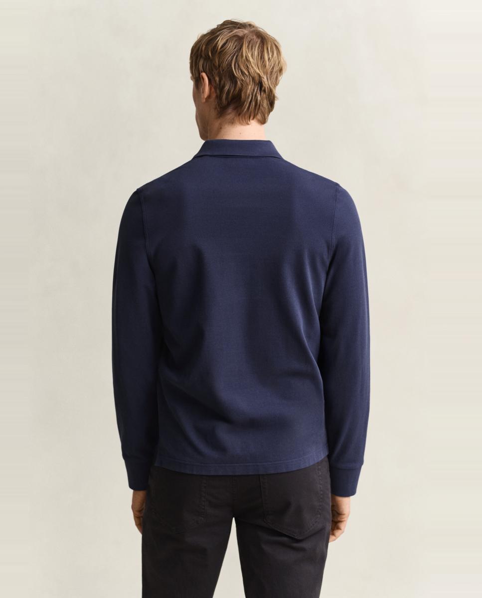 Polo Piqué com Logótipo Tamanhos Grandes Azul-3