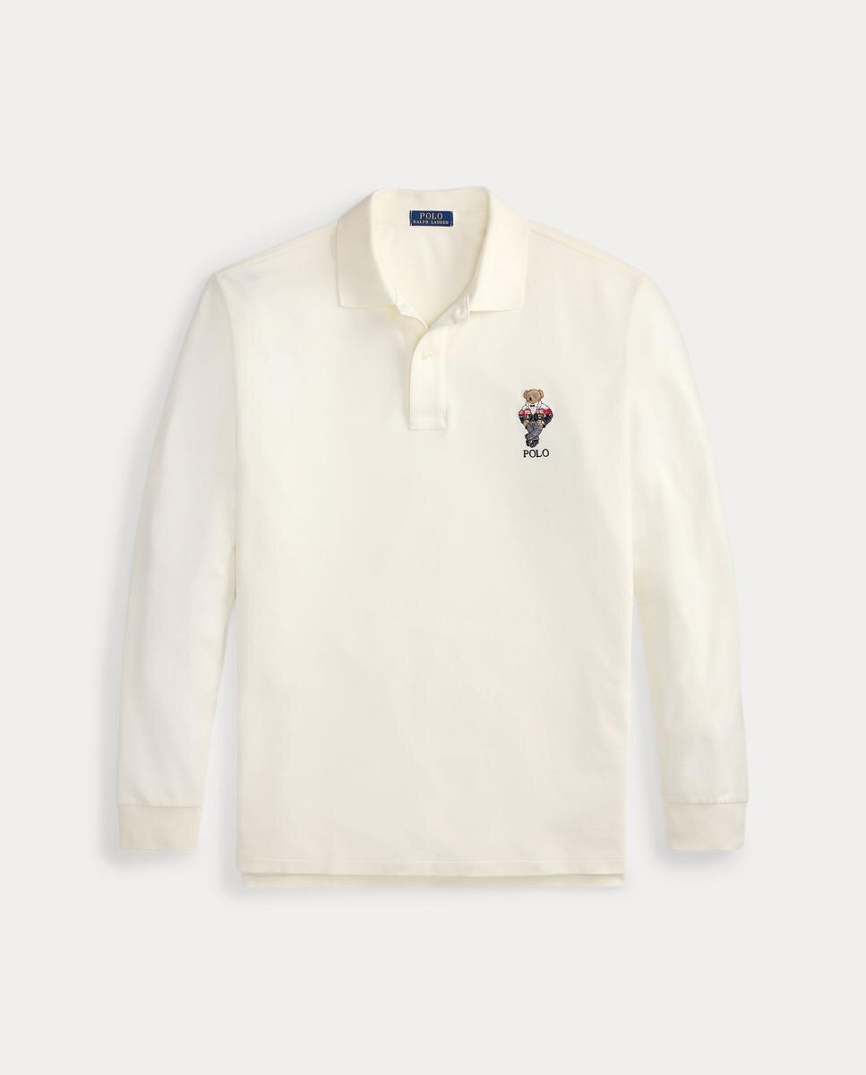 Polo de Algodão com Polo Bear Tamanhos Grandes Creme-5