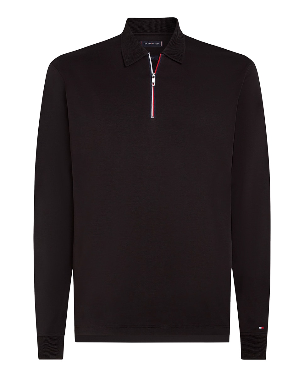 Polo de Manga Curta Interlock Tamanhos Grandes Preto-1