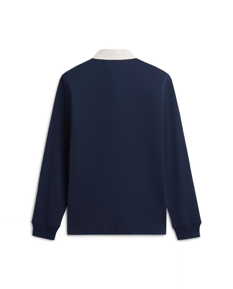 Polo de manga larga de hombre liso tallas grandes - Tommy Hilfiger - Azul marino Azul marino-2