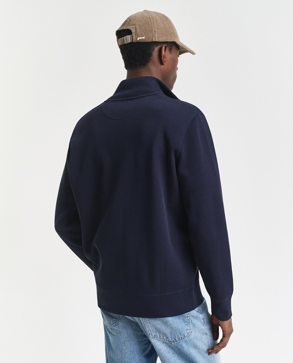 Cardigan Regular com Logótipo Azul-2