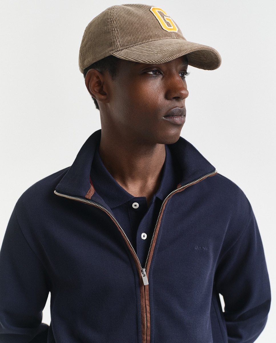 Cardigan Regular com Logótipo Azul-3