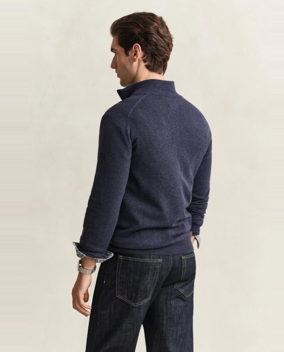 Cardigan de hombre tallas grandes corte regular y cremallera central - Gant - Azul Azul-2