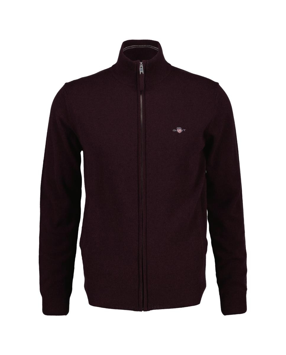Imagen 0 de Cardigan de hombre  tallas grandes corte regular y cremallera central Rojo