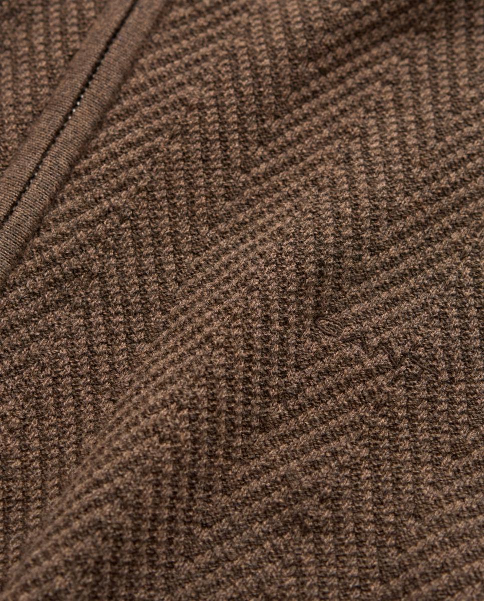 Cardigan de hombre cremallera regular fit tallas grandes - Gant - Marrón Marrón-2