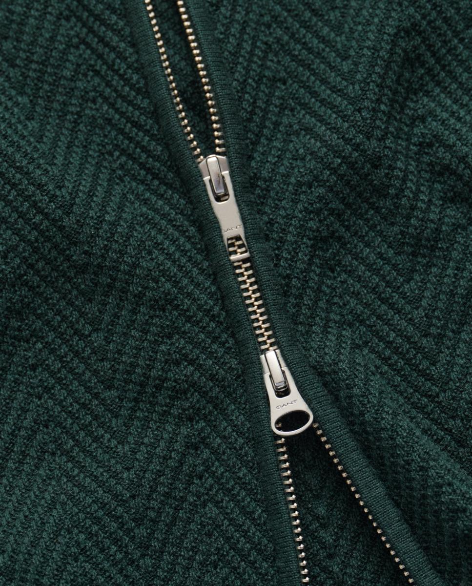 Cardigan de hombre cremallera regular fit tallas grandes - Gant - Verde Verde-2