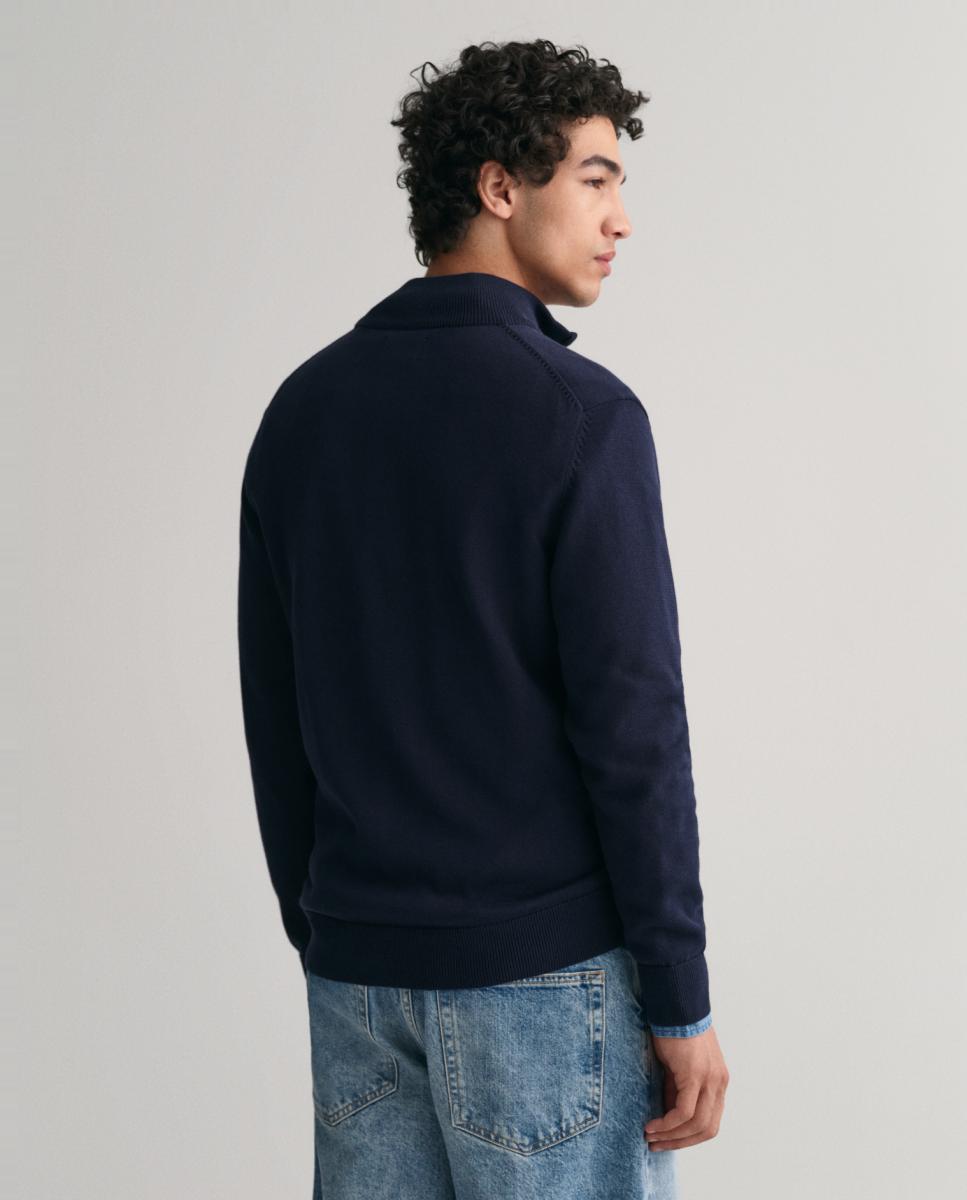 Cardigan com Fecho de Correr Tamanhos Grandes Azul-2