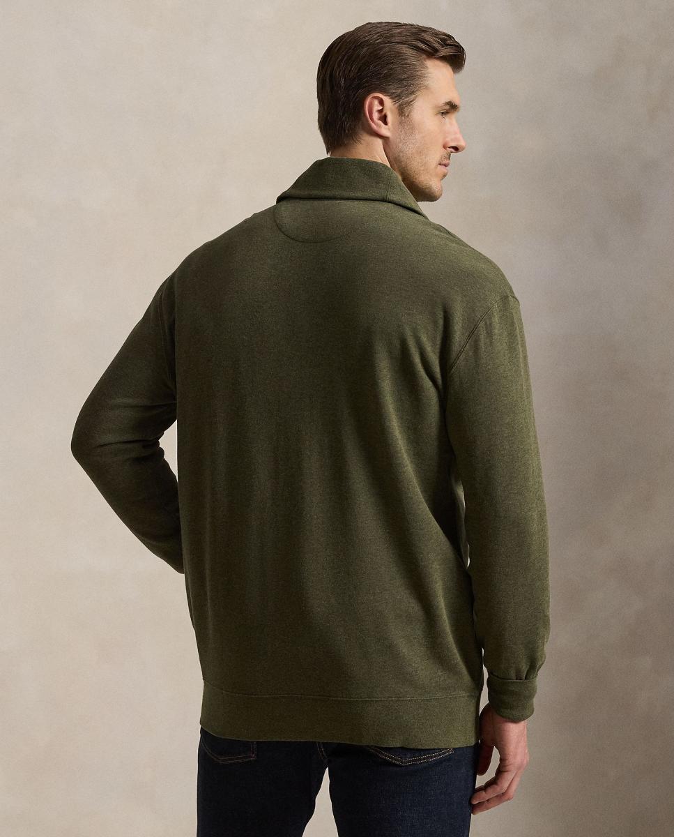 Cardigan com Cavalo Bordado Tamanhos Grandes Musgo-3