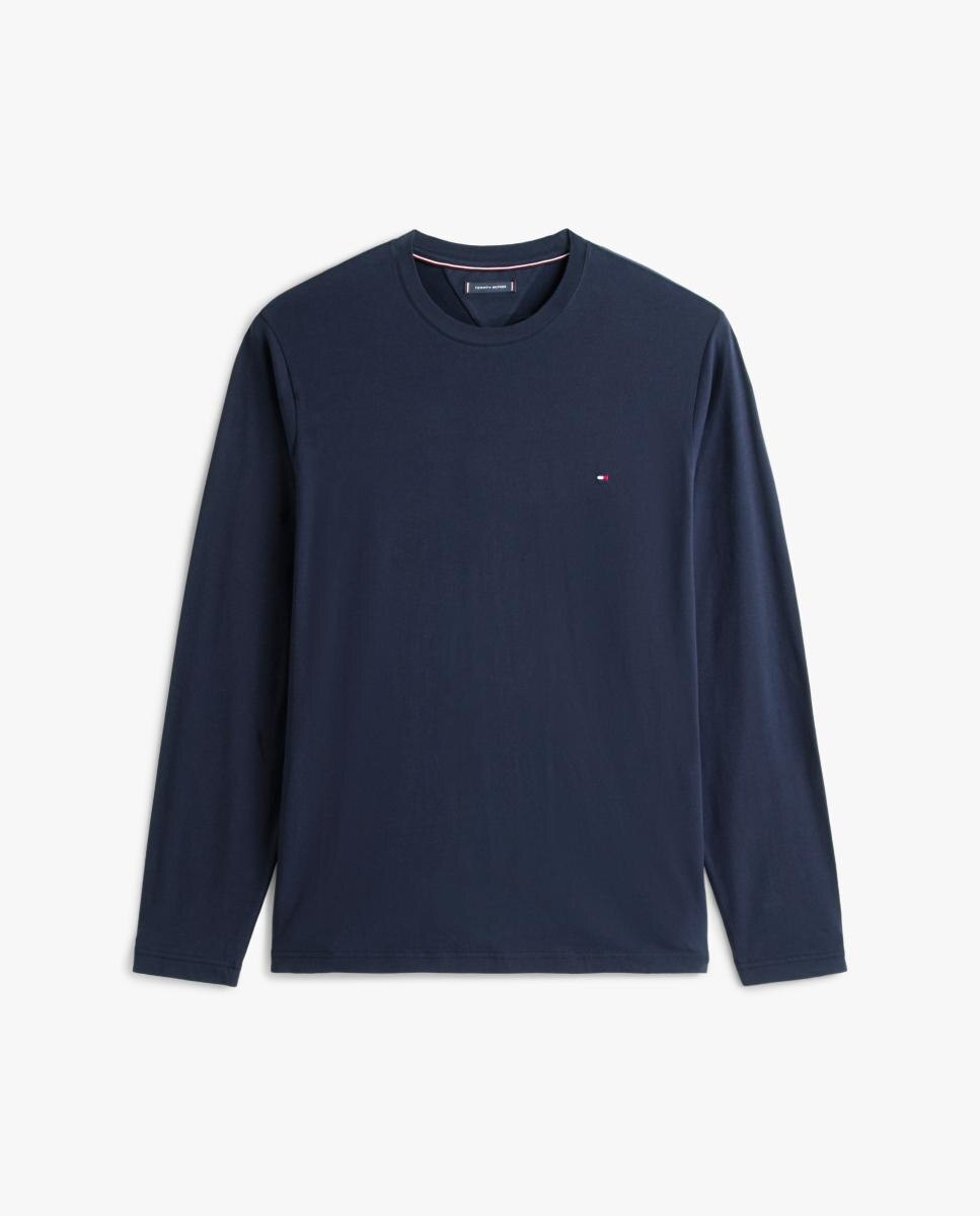 Camisola de Manga Comprida com Gola Redonda Tamanhos Grandes Azul-marinho-4