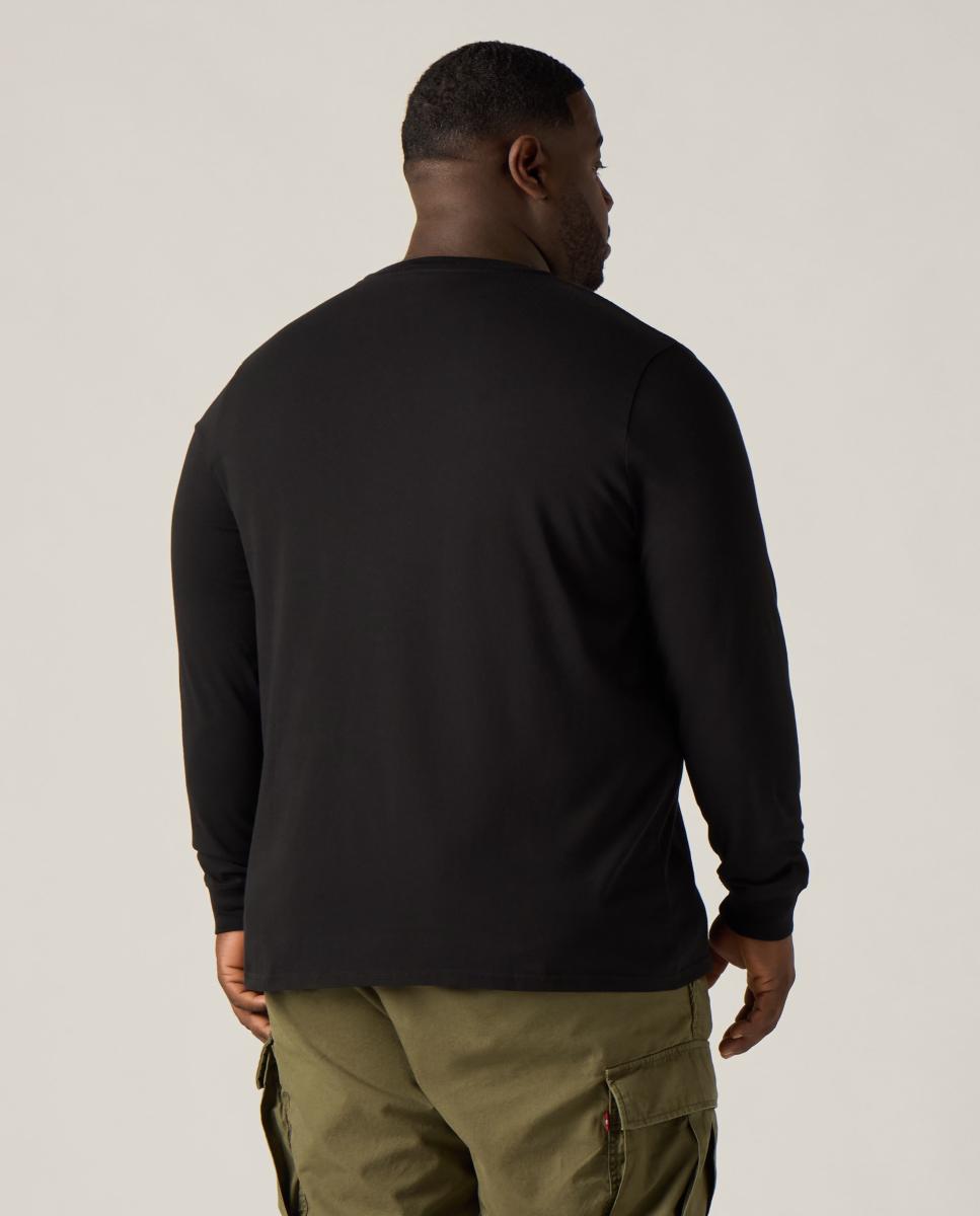 Camisola de Manga Comprida com Gola Redonda. Tamanhos grandes Preto-2