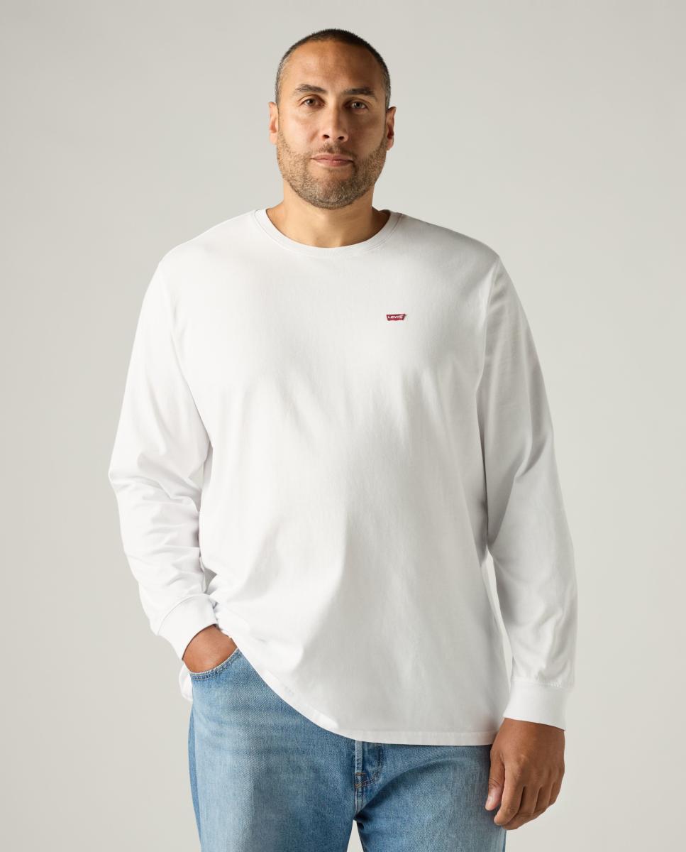 Camisola de Manga Comprida com Gola Redonda. Tamanhos grandes Branco-4