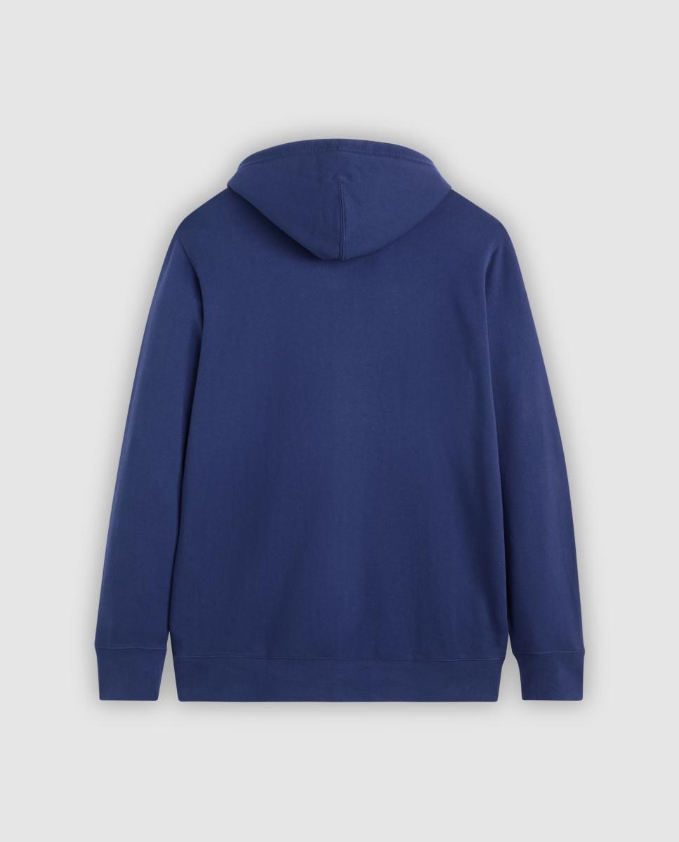 Sweatshirt Tamanhos Grandes com Capuz e Fecho de Correr - Azul Azul-escuro-6