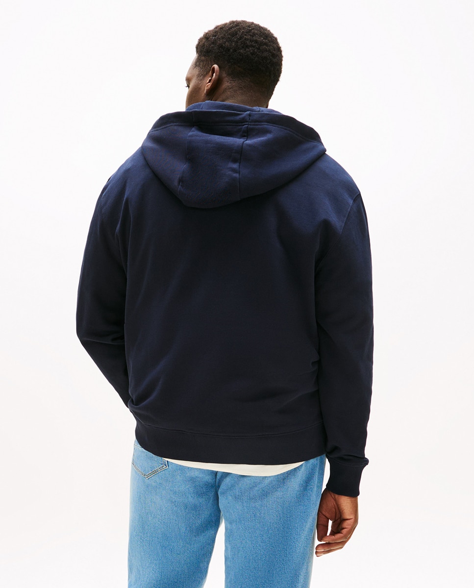 Sweatshirt com Capuz e Fecho de Correr Tamanhos Grandes Azul-marinho-2