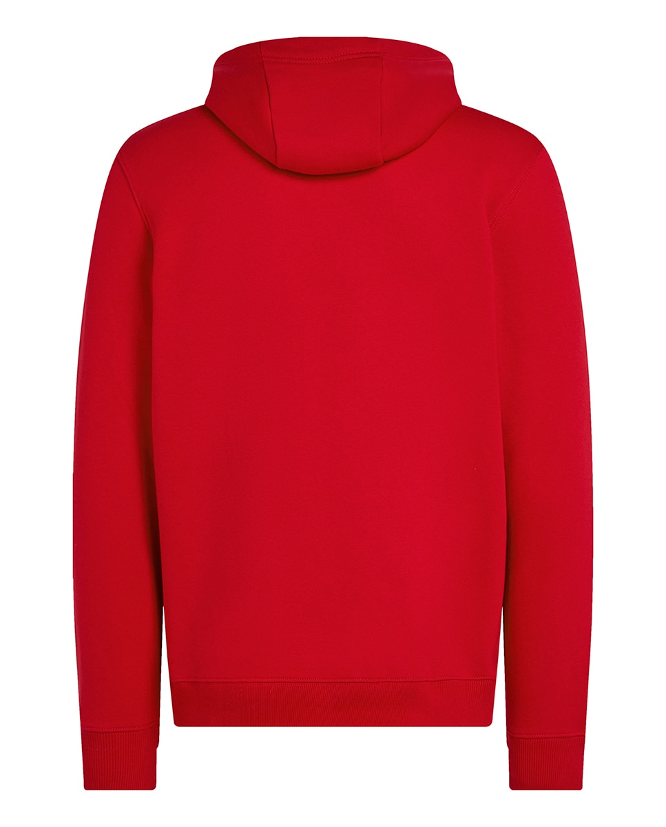 Sweatshirt com Capuz e sem Fecho de Correr Tamanhos Grandes Vermelho-2