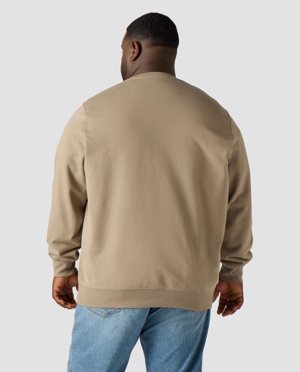 Sweatshirt com Gola Redonda. Tamanhos Grandes. Castanho-claro-2