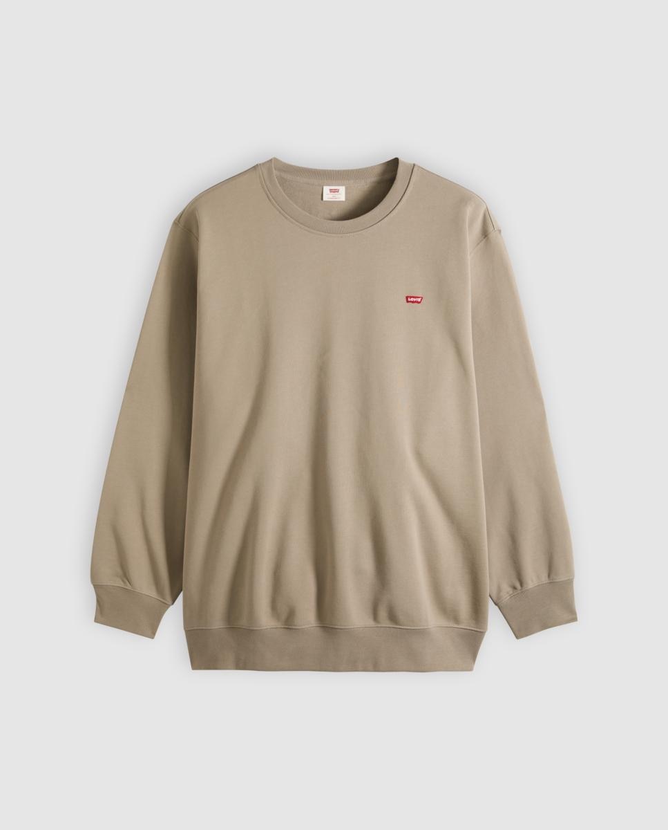 Sweatshirt com Gola Redonda. Tamanhos Grandes. Castanho-claro-3