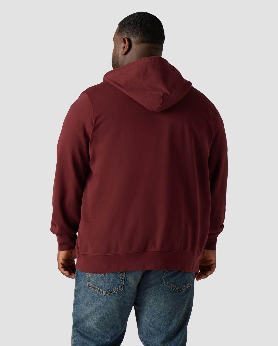 Sweatshirt com Capuz e Fecho de Correr. Tamanhos Grandes. Bordeaux-2