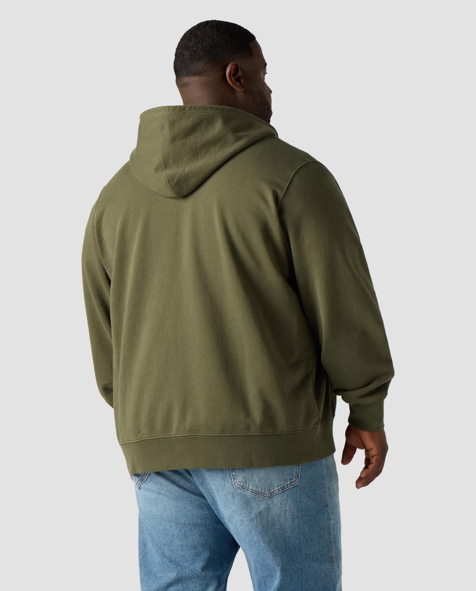 Sweatshirt com Capuz e Fecho de Correr. Tamanhos Grandes. Verde-escuro-2