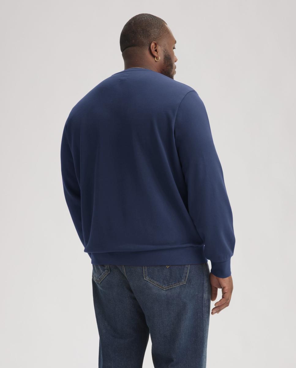 Sweatshirt com Gola Redonda. Tamanhos Grandes. Azul-marinho-2