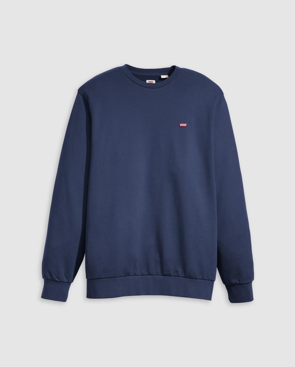 Sweatshirt com Gola Redonda. Tamanhos Grandes. Azul-marinho-3
