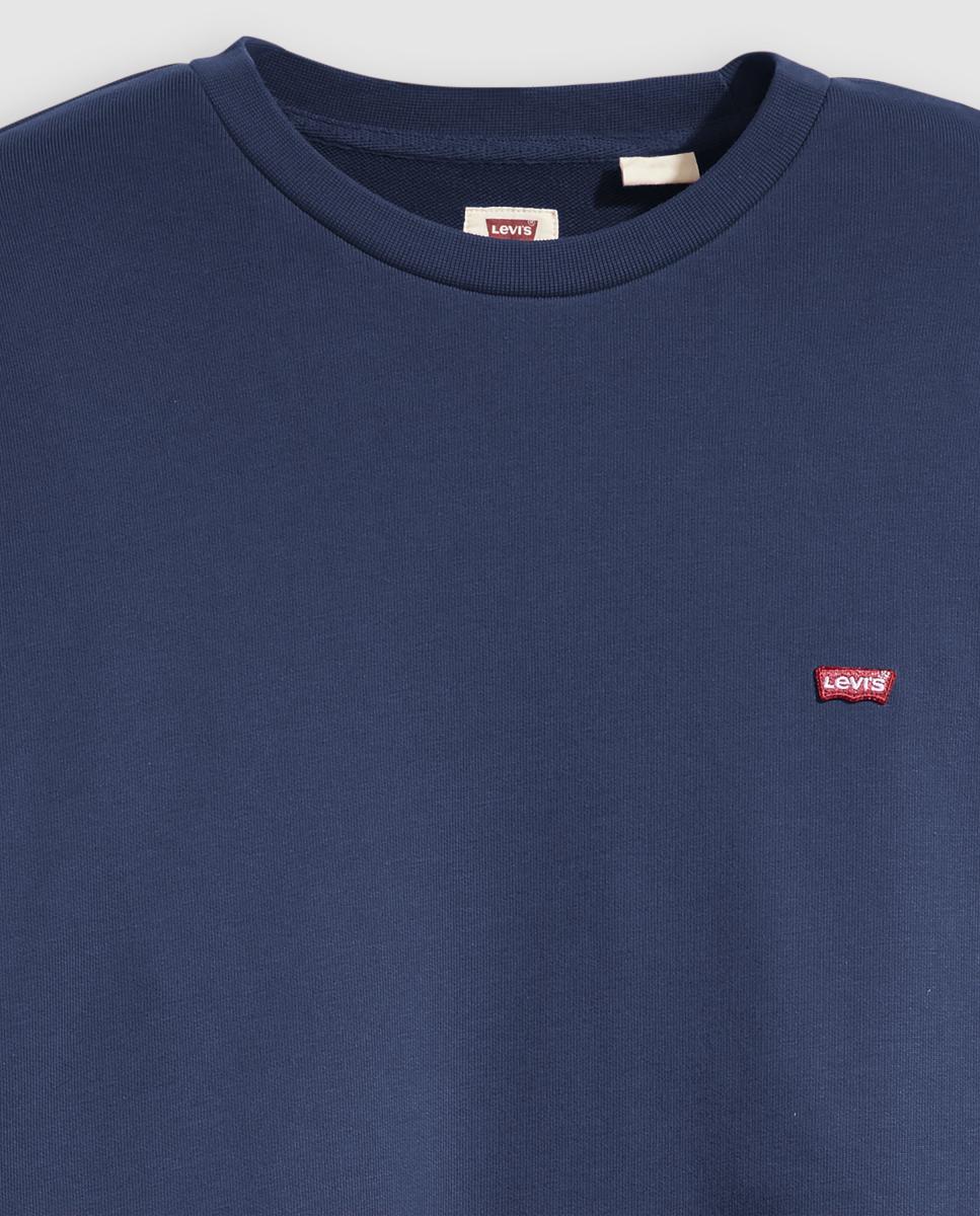 Sweatshirt com Gola Redonda. Tamanhos Grandes. Azul-marinho-4