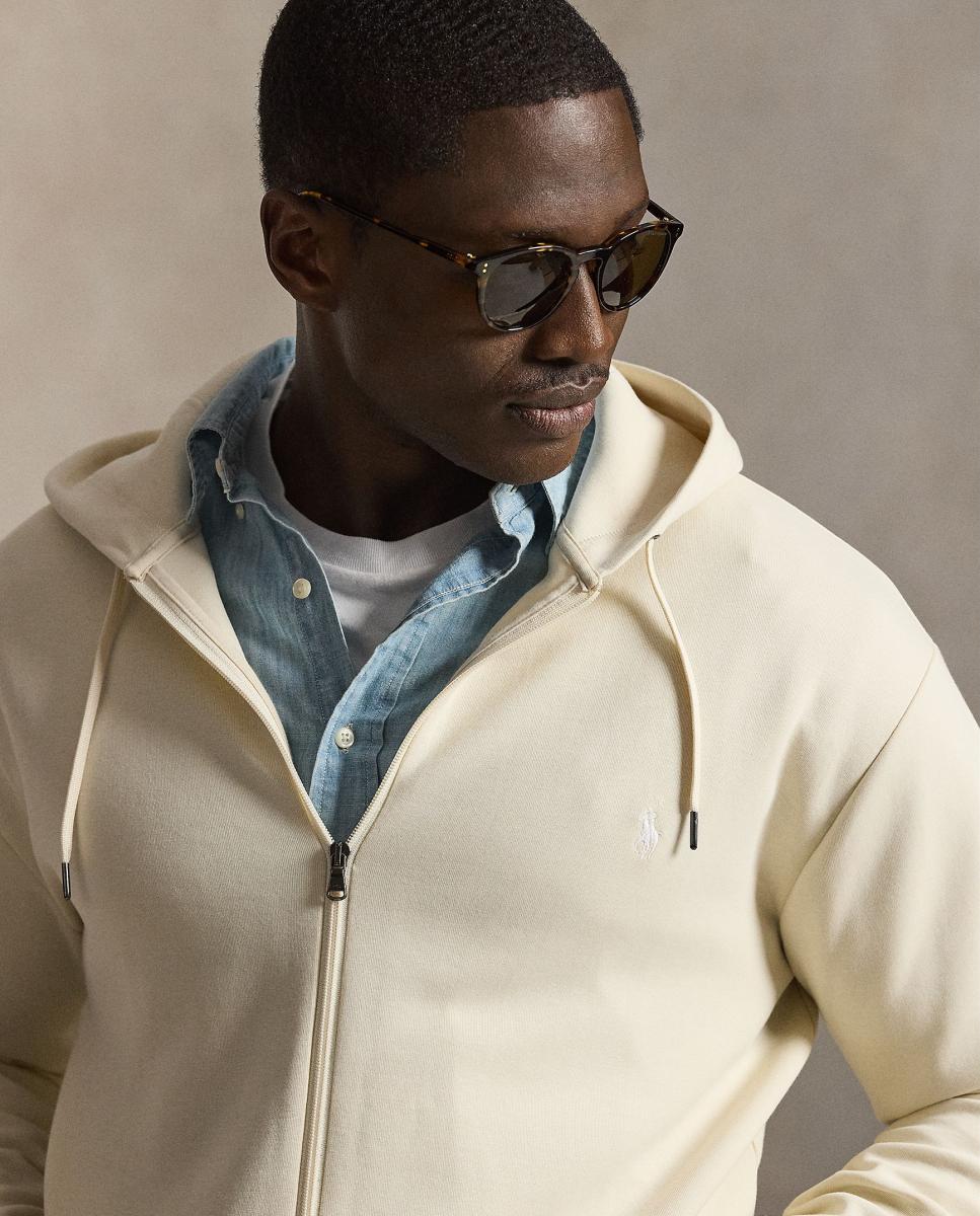 Sudadera de hombre marrón nuez moscada con cremallera - Polo Ralph Lauren - Crema Crema-4