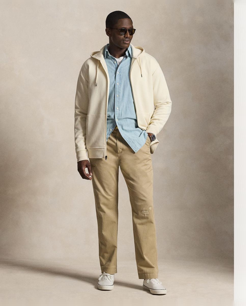 Sudadera de hombre marrón nuez moscada con cremallera - Polo Ralph Lauren - Crema Crema-6
