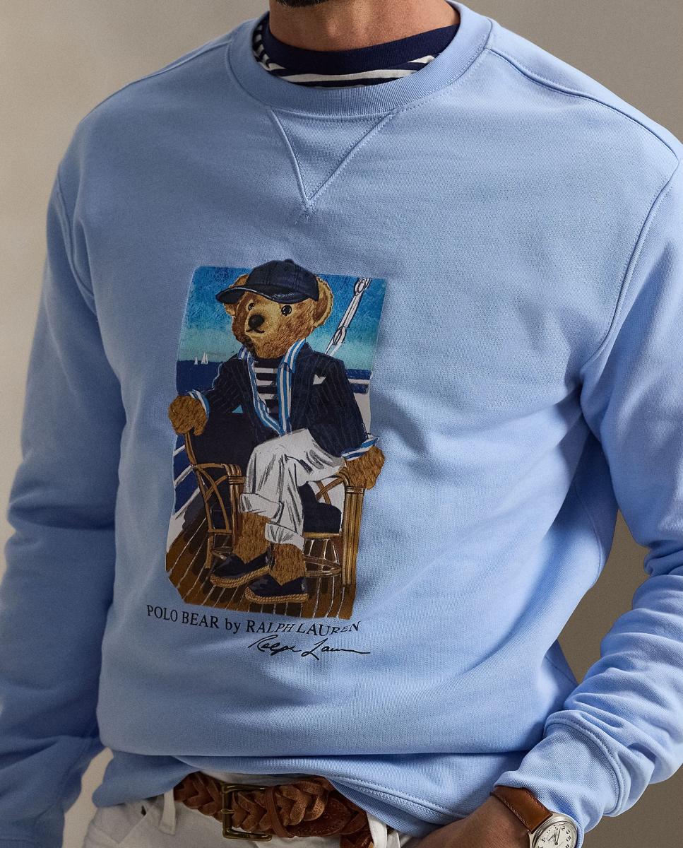 Sweatshirt de Felpa com Polo Bear Tamanhos Grandes Azul-porcelana-4