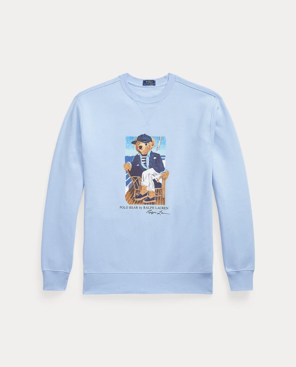 Sweatshirt de Felpa com Polo Bear Tamanhos Grandes Azul-porcelana-5