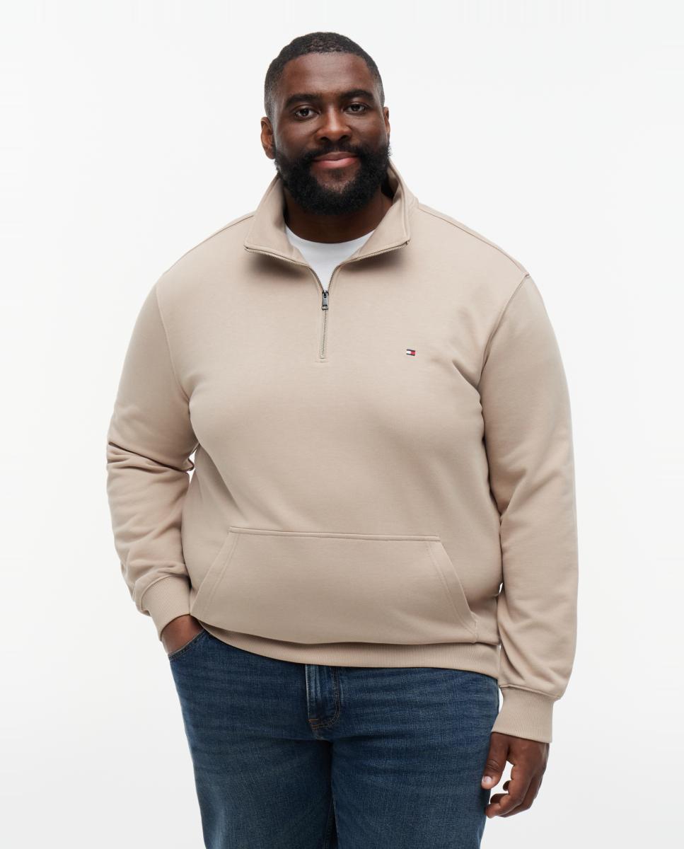 Imagem 0 de Sweatshirt Lisa com Meio Fecho de Correr Tamanhos Grandes