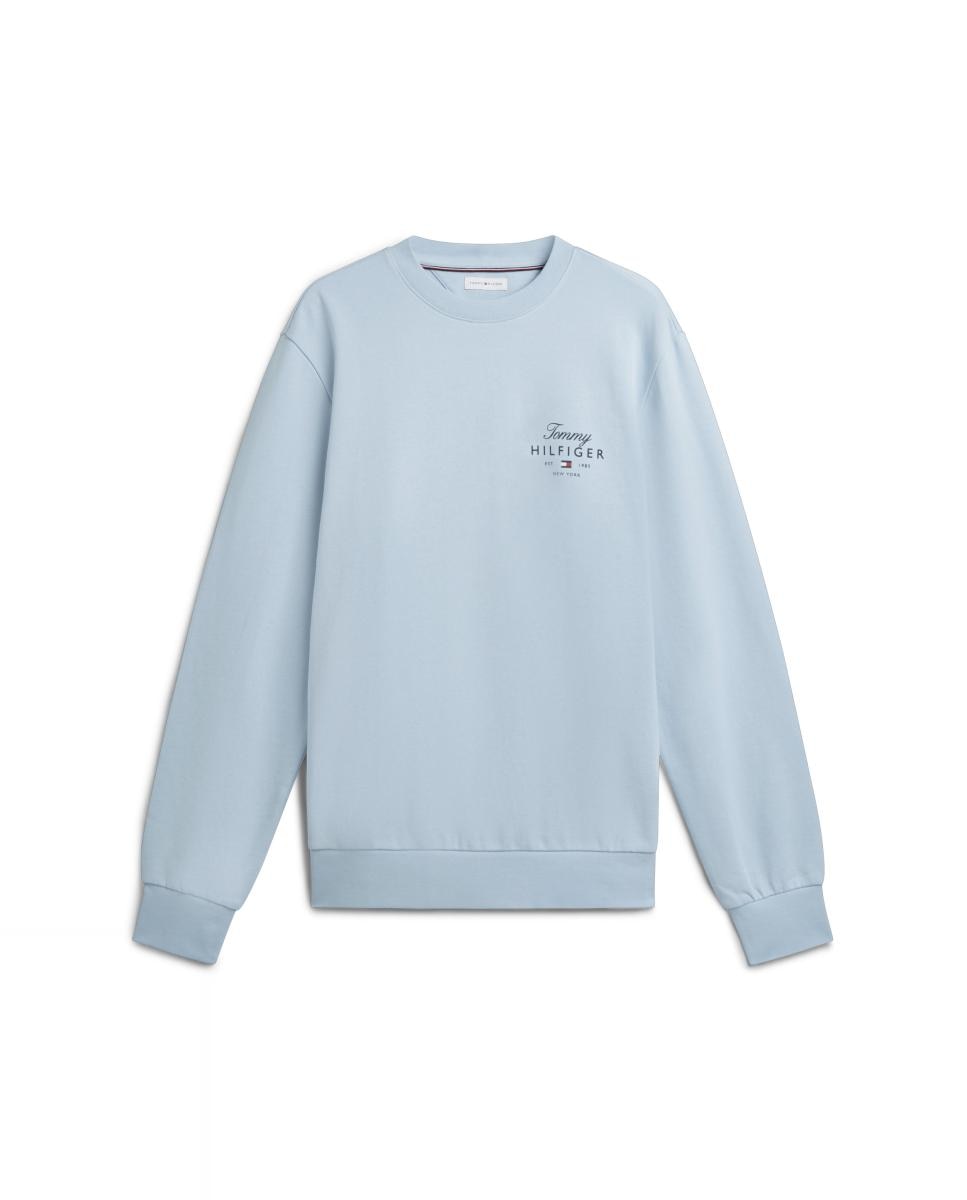 Sweatshirt Lisa com Gola Redonda Tamanhos Grandes Azul-claro-4