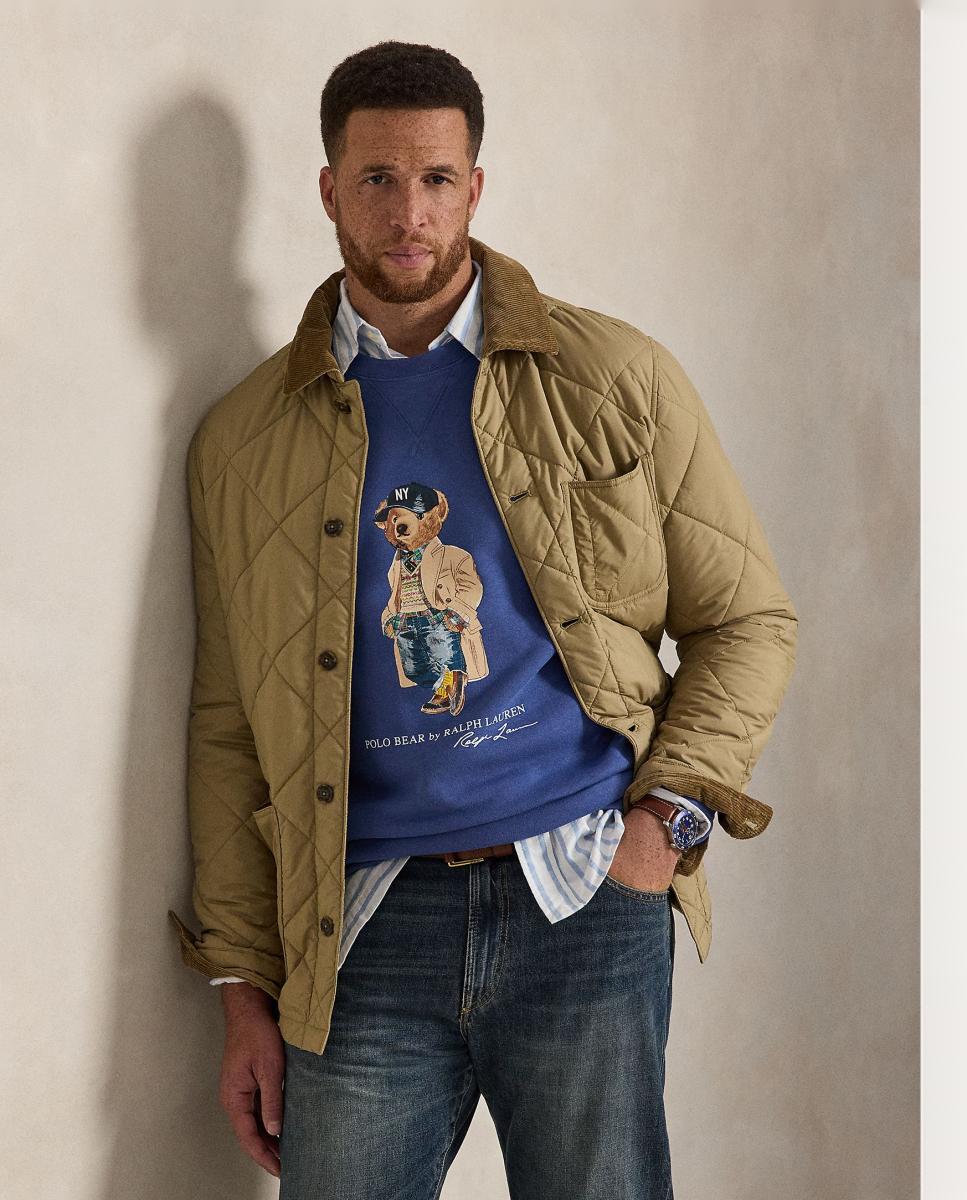 Sweatshirt de Felpa com Polo Bear Tamanhos Grandes Azul-porcelana-5